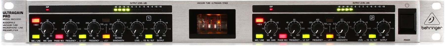 Behringer ULTRAGAIN PRO MIC2200 Audiophile Vacuum Tube Microphone/Line Preamplifier