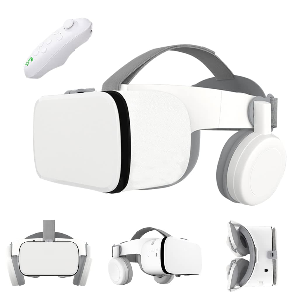 VR Headset for Cellphone 3D Virtual Reality Glasses Bluetooth VR Glasses with Remote Control Compatible with Android iOS iPhone 12 11 Pro Max Mini ...