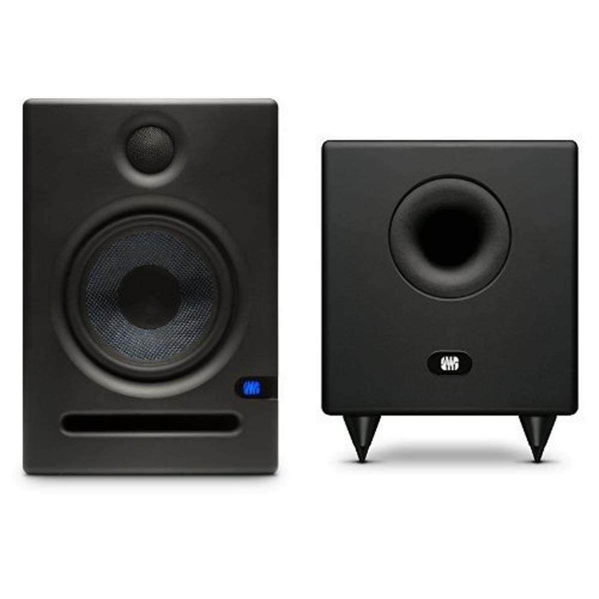 PreSonus Eris E5 80 -Watt Studio Monitors (Pair) with Temblor T8 Powered Subwoofer Bundle