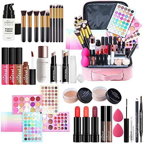 Joyeee All-in-One Makeup Gift Set Carry All Makeup Kit for Women Full Kit With Makeup Case Lipgloss Lipstick Concealer Blush Foundation Face Powder...