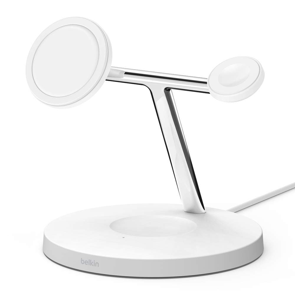 Belkin MagSafe 3-in-1 Wireless Charger, 15W iPhone Fast Charging, Apple Watch, AirPods Charging Station for iPhone 13, 12, Pro, Pro Max, Mini, Appl...