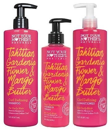 Not Your Mothers Naturals Curl Defining Hair Care Set, Tahitian Gardenia Flower and Mango Butter, Shampoo, Conditioner and Curl Defining Cream