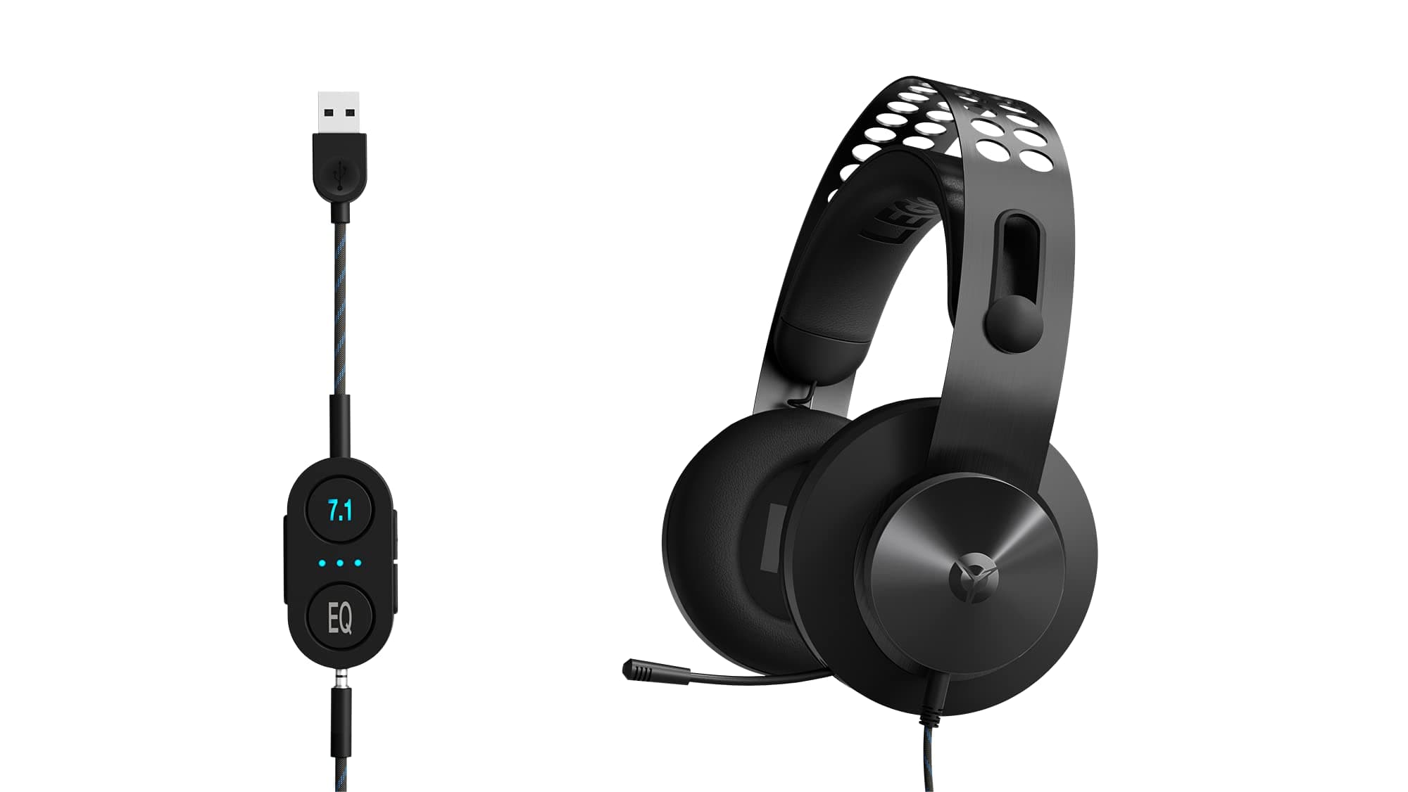 Lenovo Legion H500 PRO 7.1 Surround Sound Gaming Headset, Noise-Cancelling Mic, Memory Foam & PU Leather Earcups, Stainless Steel Headband, PC, PS4...