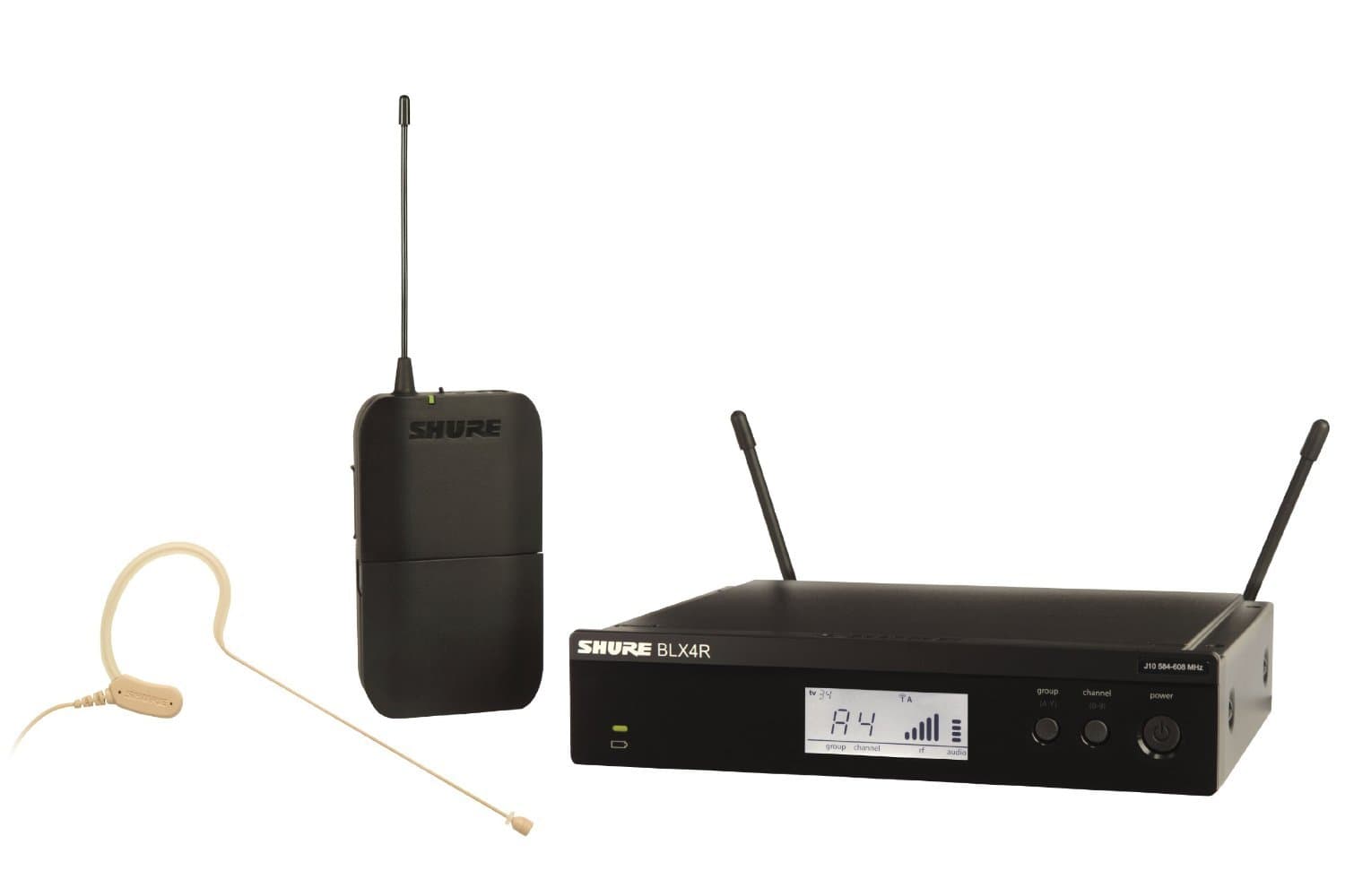 Shure BLX14R/MX53 Rack Mount Wireless Microphone System with MX153 Earset Headworn Mic