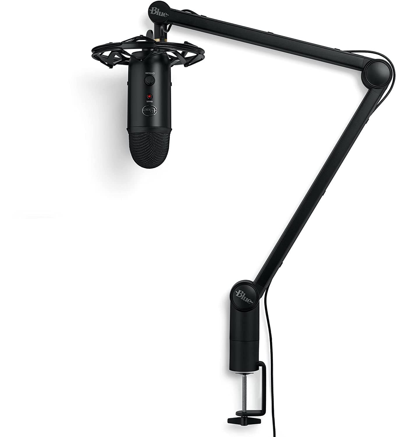 Logitech for Creators Blue Yeticaster Professional Broadcast Bundle with Yeti USB Microphone, Radius III Shockmount, and Compass Boom for PC, Podca...