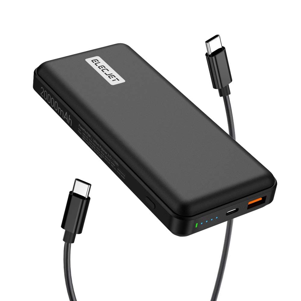 Elecjet PowerPie P20 45W Fast Portable Charger, 20,000 mAH Power Bank for Samsung and Laptop Devices