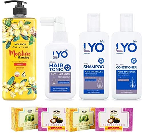 Set A72 Watsons Frangipani & Egg Protein Shampoo Set Lyo Shampoo + Conditioner + DHL EXPRESS By Thaigiftshop [Get Free Tomato Facial Mask]