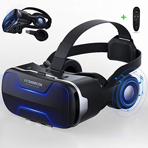 VR Headset for Phone iPhones with Headphones& Controller, 3D Virtual Reality Glasses /Goggles with Blue Light Viewer for Movies & Video Games, Supp...