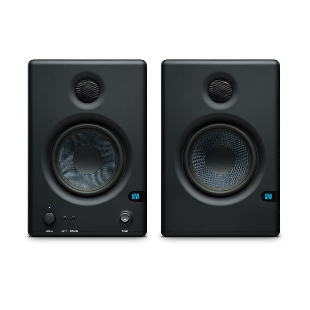 PreSonus Eris 4.5 High Definition 2-Way 4.5-Inch Near-Field Studio Monitors Bundle with Two Instrument Cables and Polishing Cloth - Pair