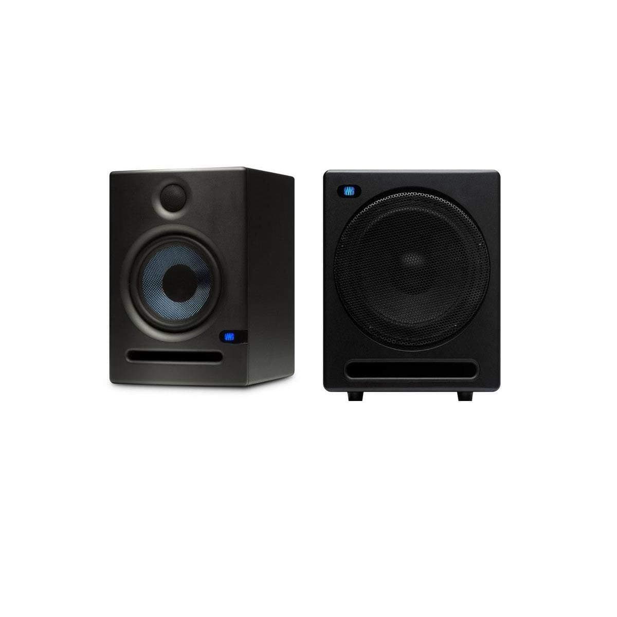 PreSonus Eris E5 2-Way Active 5.25" Studio Monitor with Software Suite, Bundle with Temblor T10 Active 10" Studio Subwoofer