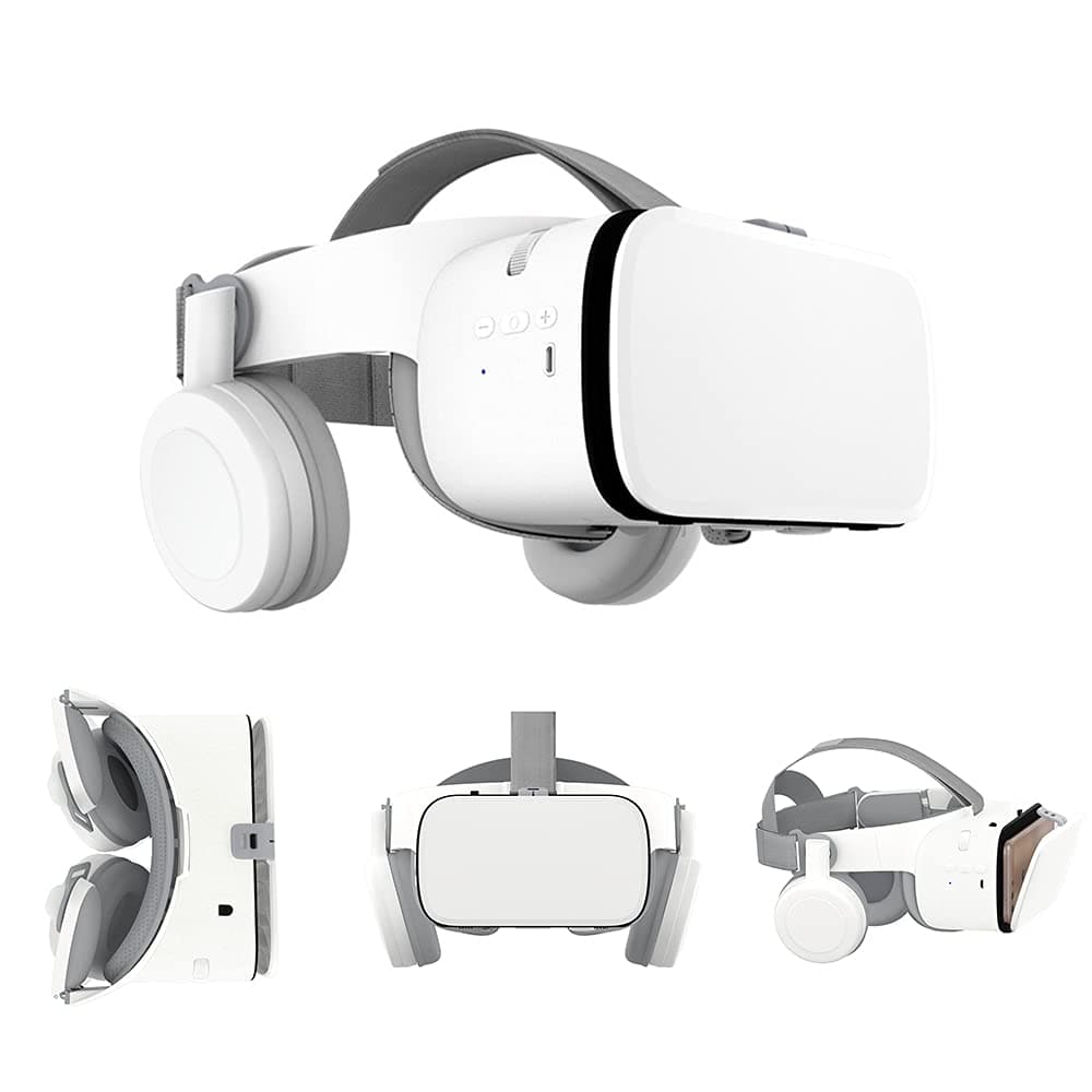 Peiloh VR Headset Compatible with 4.7-6.2 inch iPhone and Android, Virtual Reality Headset with Wireless Headphones 3D VR Glasses Goggles for IMAX ...