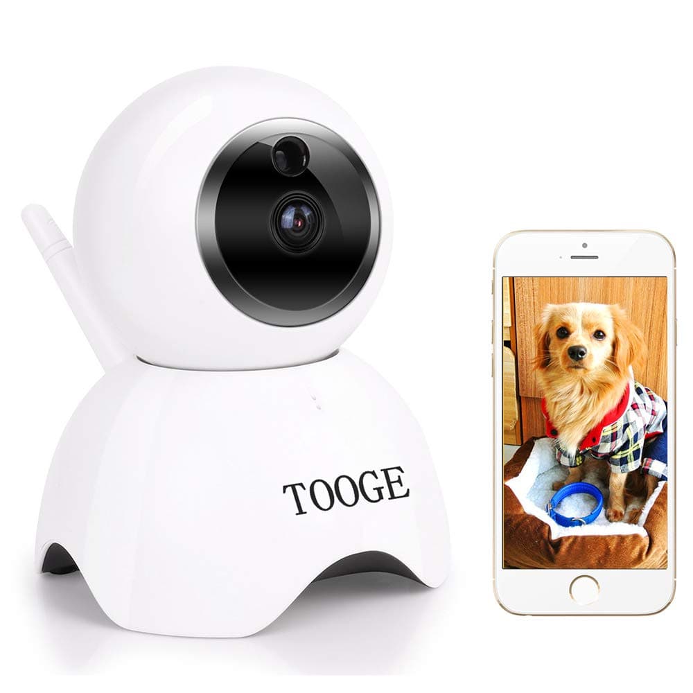 TOOGE Pet Dog Camera Wireless Home Security Camera FHD WiFi Indoor Camera Pet Monitor Cat Camera Night Vision 2 Way Audio and Motion Detection