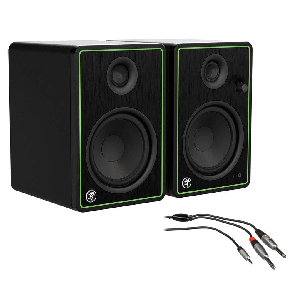 Mackie CR4-X Series 4" Creative Reference Studio Monitors (Pair) with 3' REAN Stereo Breakout Cable Bundle