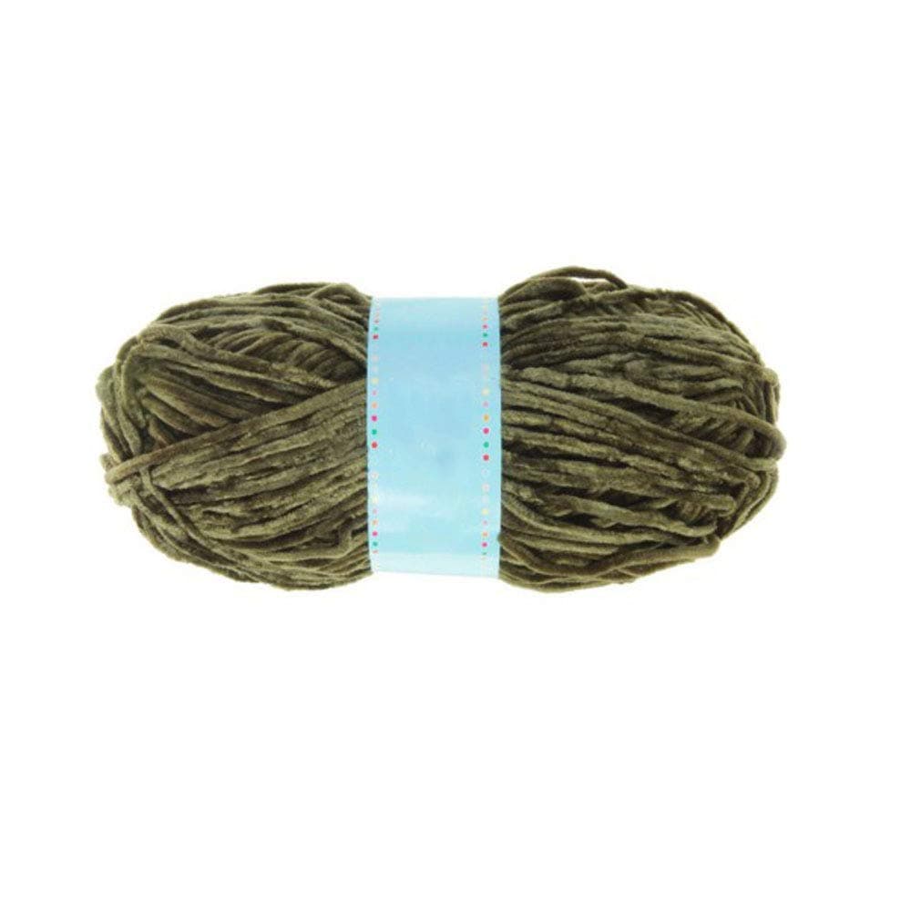 Clisil 2.2lbs Knitting Crochet Velvet Yarn Luxury Warm Olive Green Chenille Yarn DIY Sweater Scarf Baby Blanket Pillow Hat Yarn Craft Retro Soft Yarn