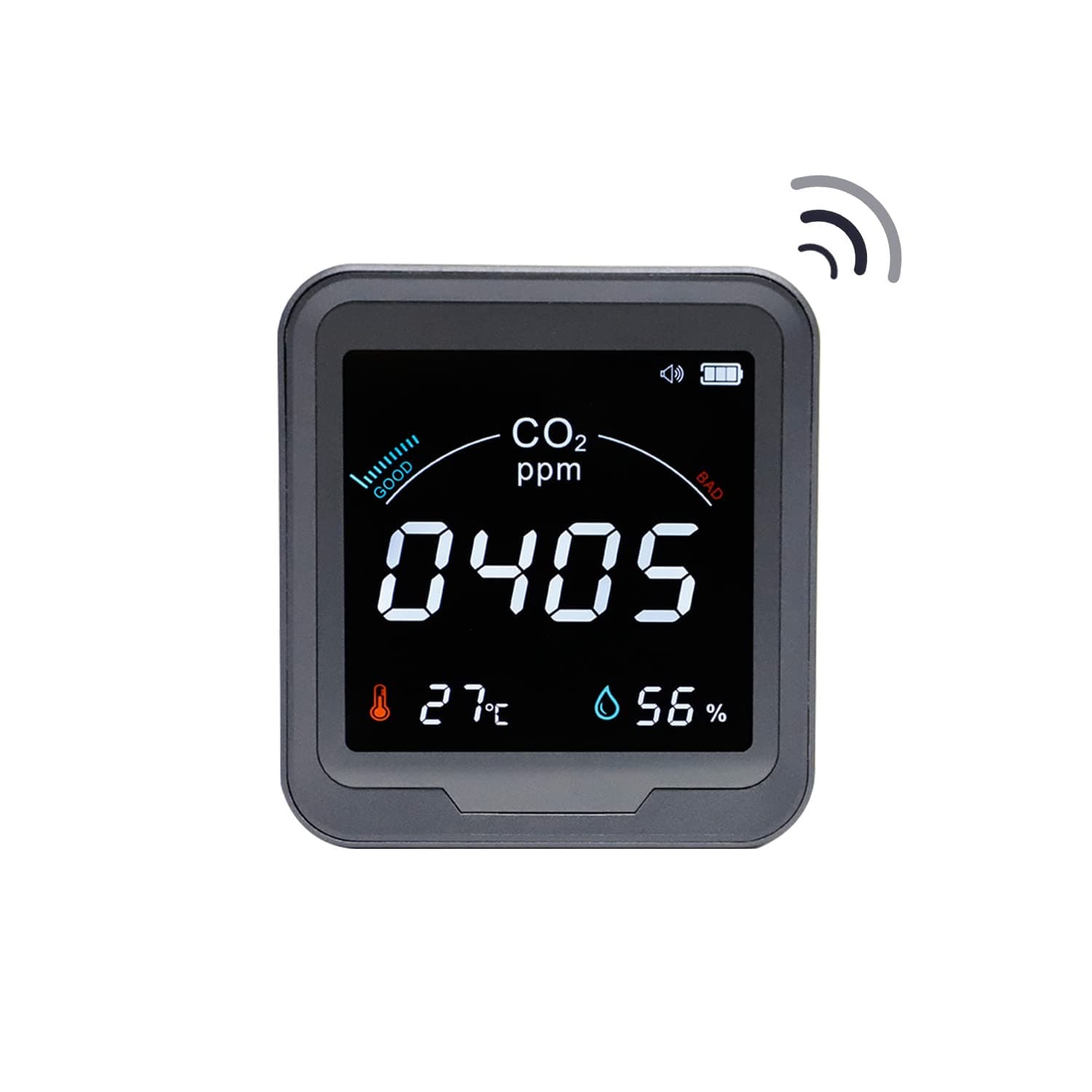 Co2 Detector, Air Quality Monitor, Buzzer + Indicator Bar to Indicate Alarm Co2 Meter Temperature and Relative Humidity Co2 Meter, Ndir Channel Sen...
