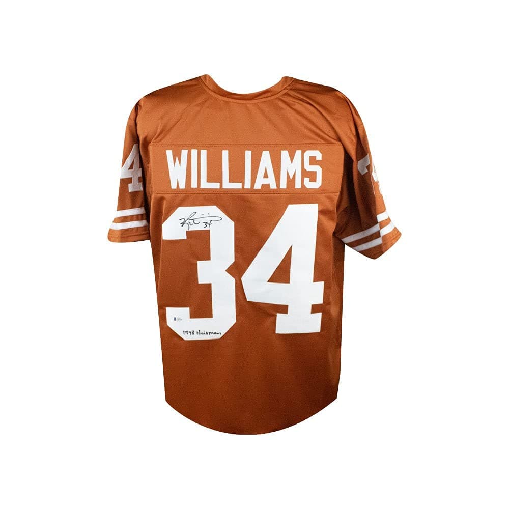 Ricky Williams 1998 Heisman Autographed Texas Longhorns Custom Football Jersey - BAS COA