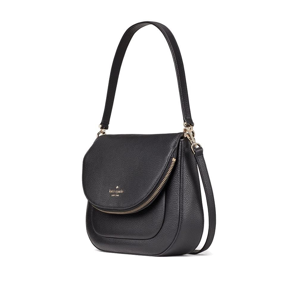 Kate Spade Leila Soft Pebbled Leather Medium Flap Shoulder Bag Women's Handbag WKR00330