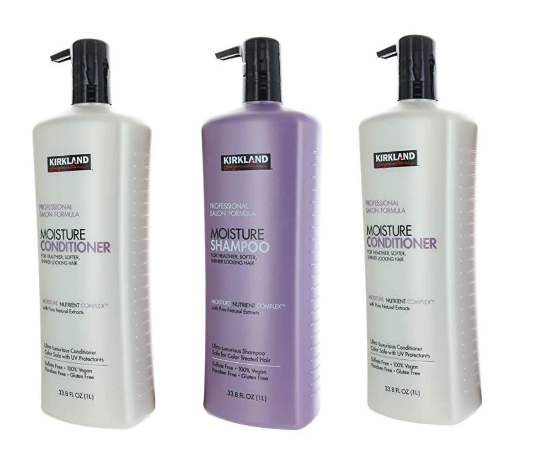Kirkland Signature Shampoo & Conditioner Bundle- Includes One Professional Salon Formula Moisture Shampoo (33.8 Fl. Oz) and Two Professional Salon ...