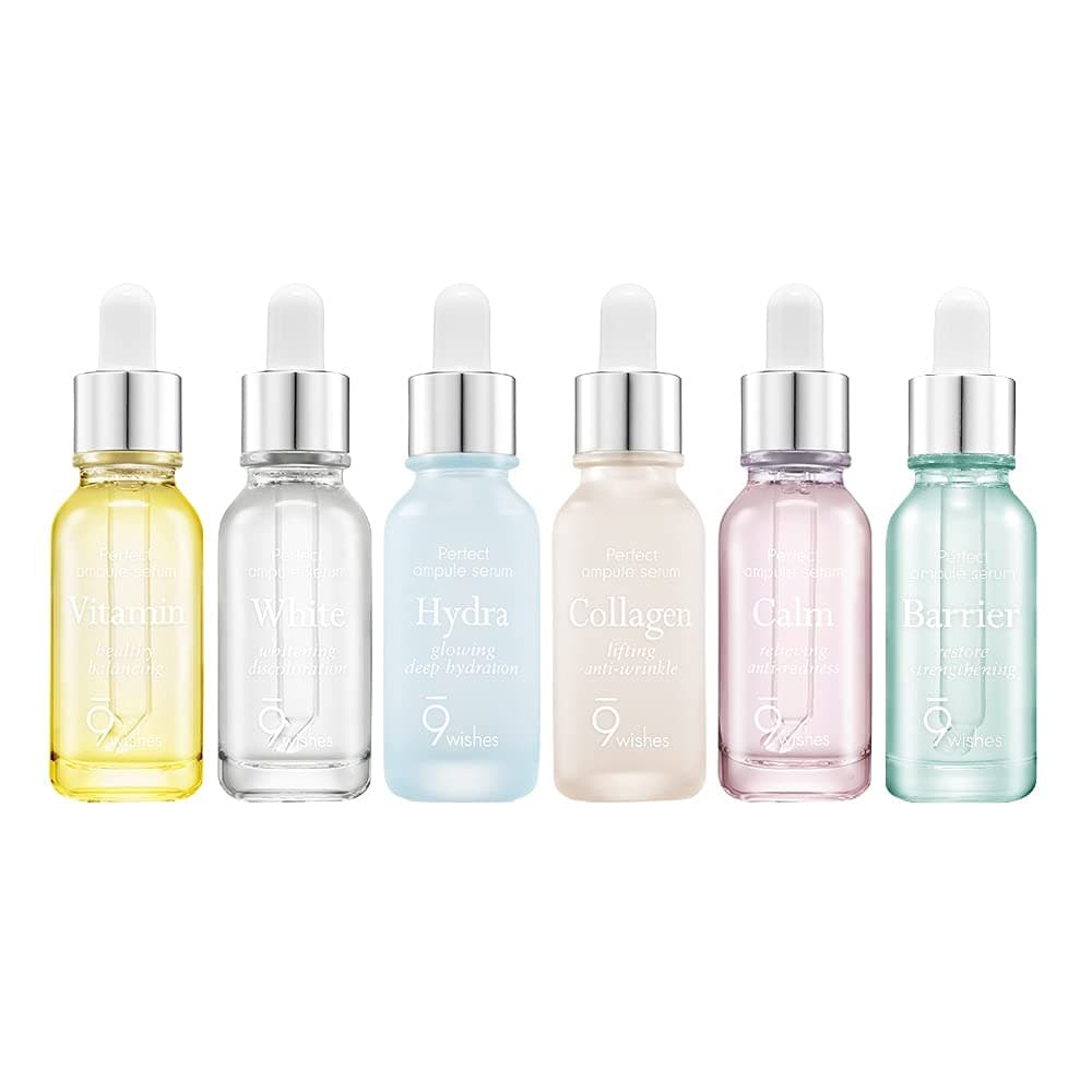 [9wishes] Ampule Serum 6-Pack for face 6EA Set - Vitamin, Hydration, White, Collagen, Calm, Barrier - Anti aging, Skin Hydration, Vitamins, Collage...