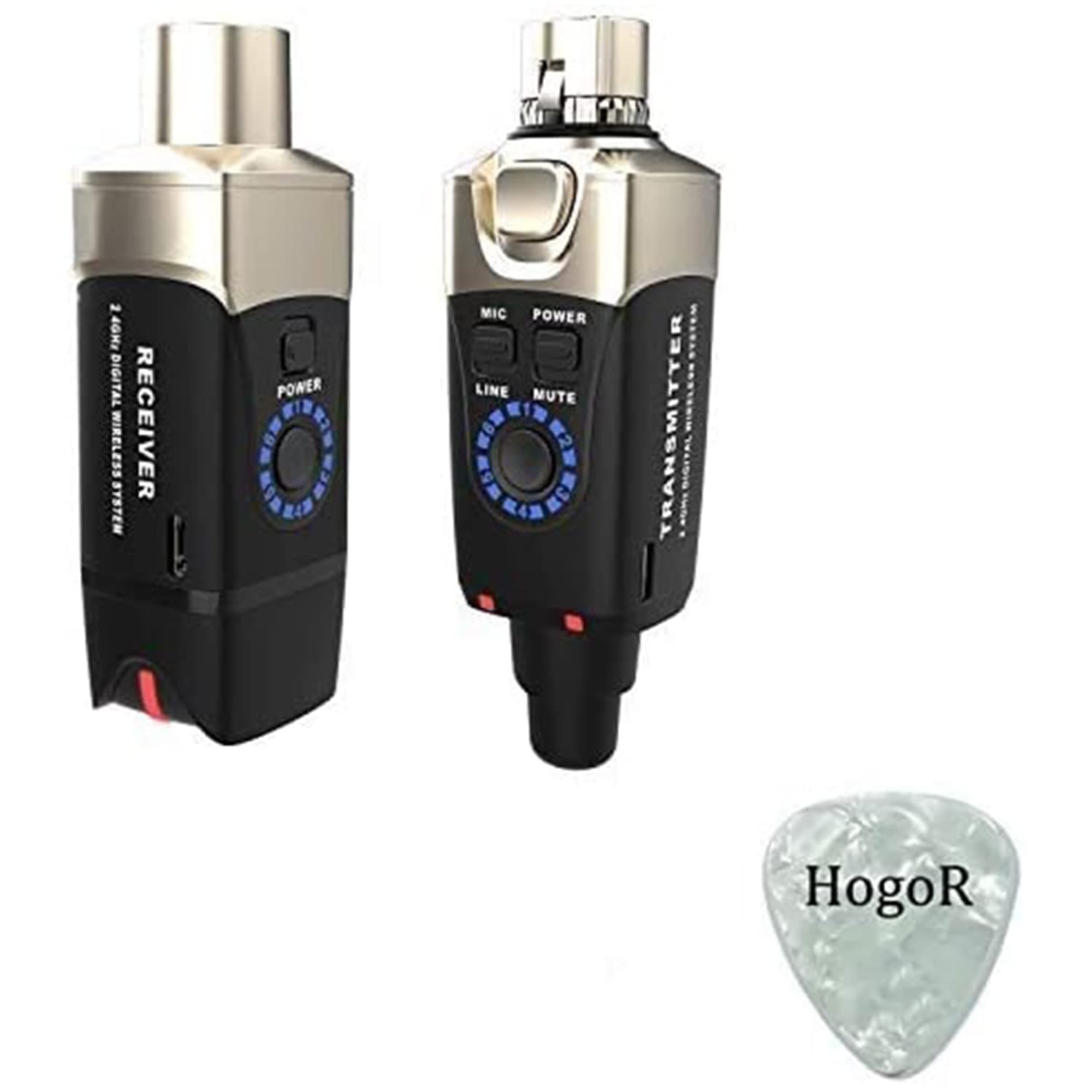 Xvive U3 Plug-on Microphone Wireless System Wireless XLR for Dynamic Microphone Audio Mixer, PA System, XLR Transmitter and XLR Receiver, Bundled w...