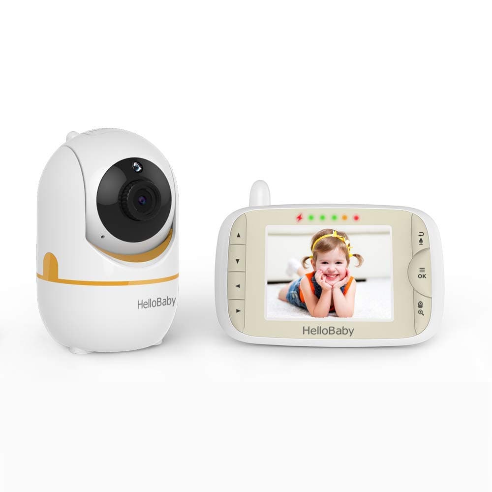 Baby Monitor with Camera and Audio, Hello Baby Monitor with 3.2" LCD Screen, Remote Pan-Tilt-Zoom Camera, Night Vision, VOX, 2-Way Audio, HB65 ...