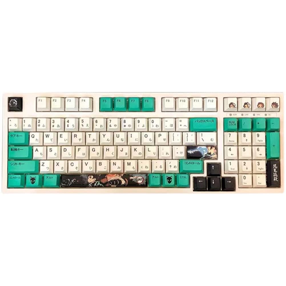 XYZLEO Demon Slayer Anime Custom Gaming Keycaps PBT Keycap for Mechanical Gaming Keyboards with Key Puller