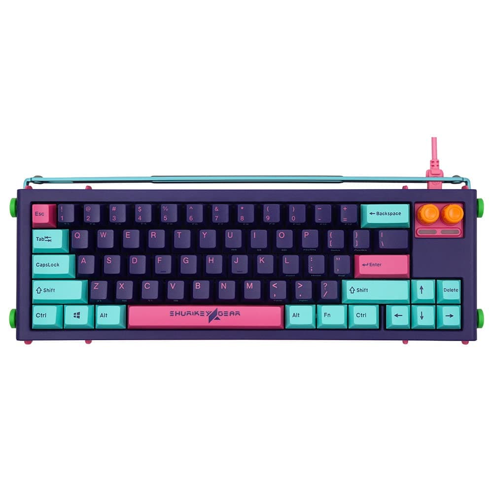 Shurikey 65% Wireless Mechanical Keyboard, Wired Gaming Keyboard, White LED Backlit (Varmilo EC V2 Moxa Switch) for Windows Mac OS Android - Hanzo 003