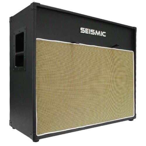 Seismic Audio - 212 GUITAR SPEAKER CAB EMPTY - 7 Ply Birch - 12" Speakerless Cabinet - Vintage 2x12 - Black Tolex - Wheat Cloth Grill - Front o...