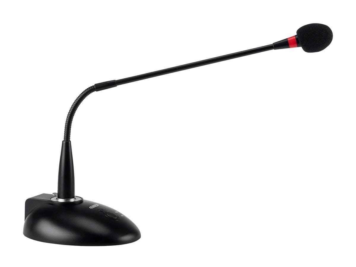 Monoprice 114891 Commercial Audio Desktop Paging Microphone with On/Off Button (No Logo)