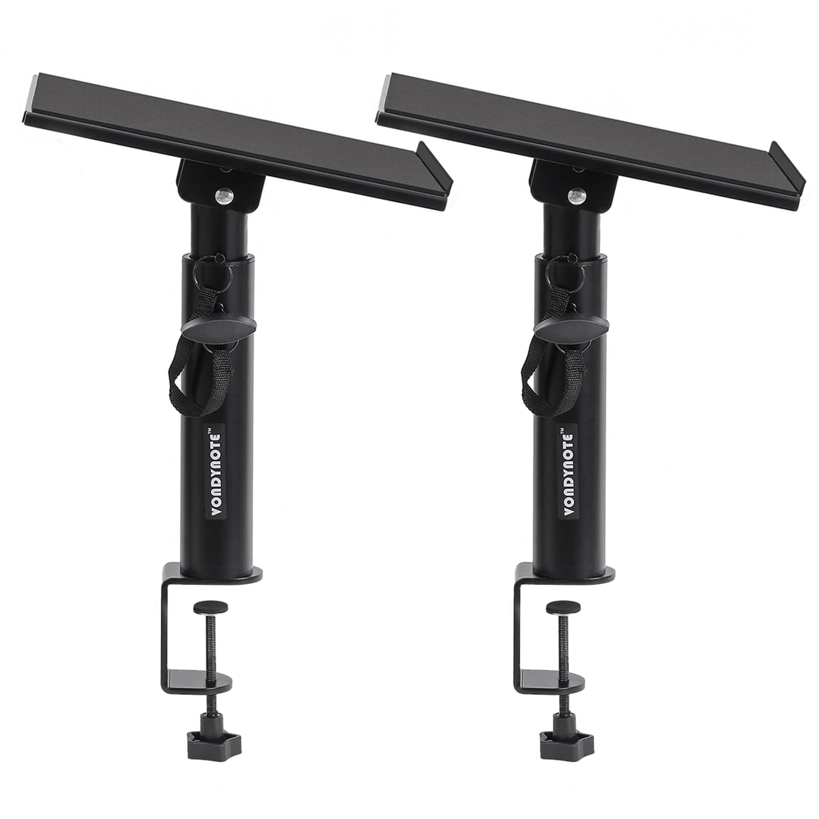 Vondynote Studio Monitor Stands Pair Heavy Duty Desk Clamp Speaker Stands with Adjustable Tilt Angle Tray of 0-12 °