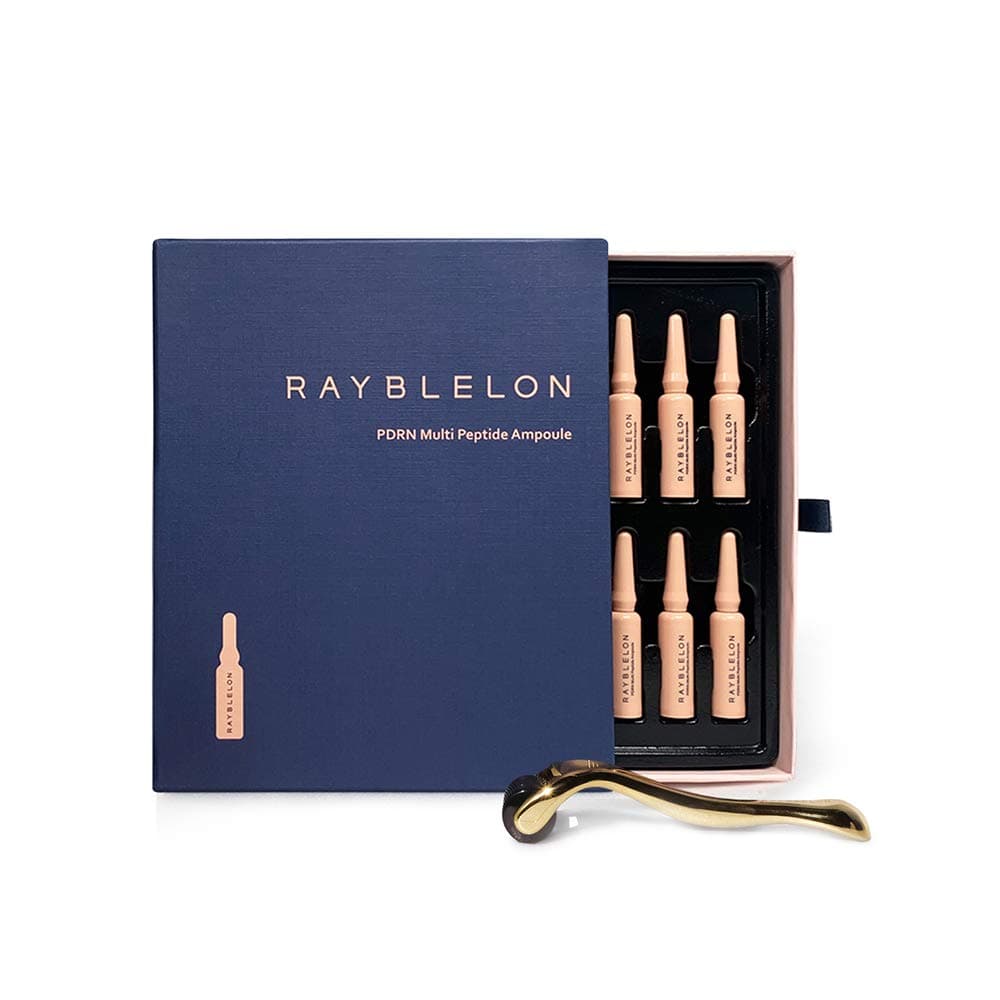 RAYBLEON Premium home-skin care PDRN (1,000ppm) PDRN Multi-Peptide Ampoule + 540pcs micro needles MTS Roller | 2ml/4.73oz * 14vial