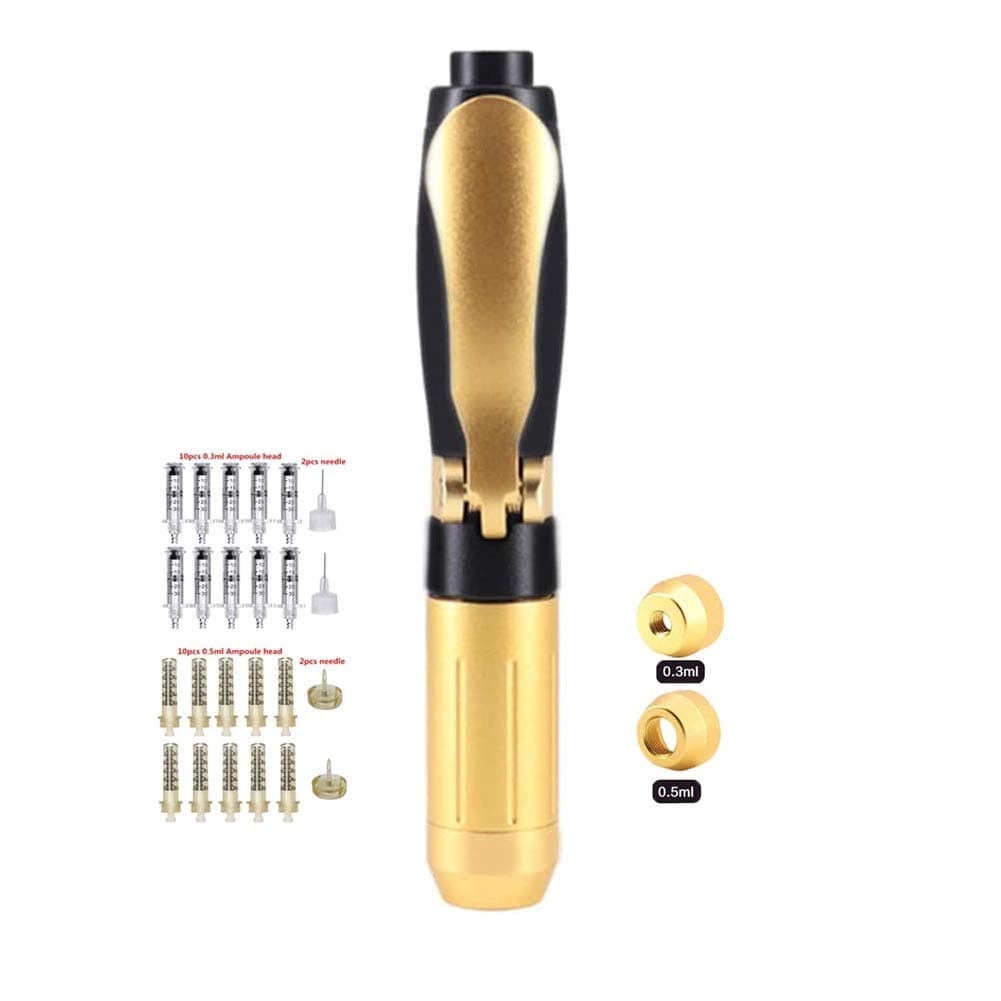 Hyaluron Injection Pen 2 in 1 Hyaluron Pen Kit +20 Ampoule Head +2 pcs Taking Medicine Needle, for Wrinkle Remove Moisturizing Whitening