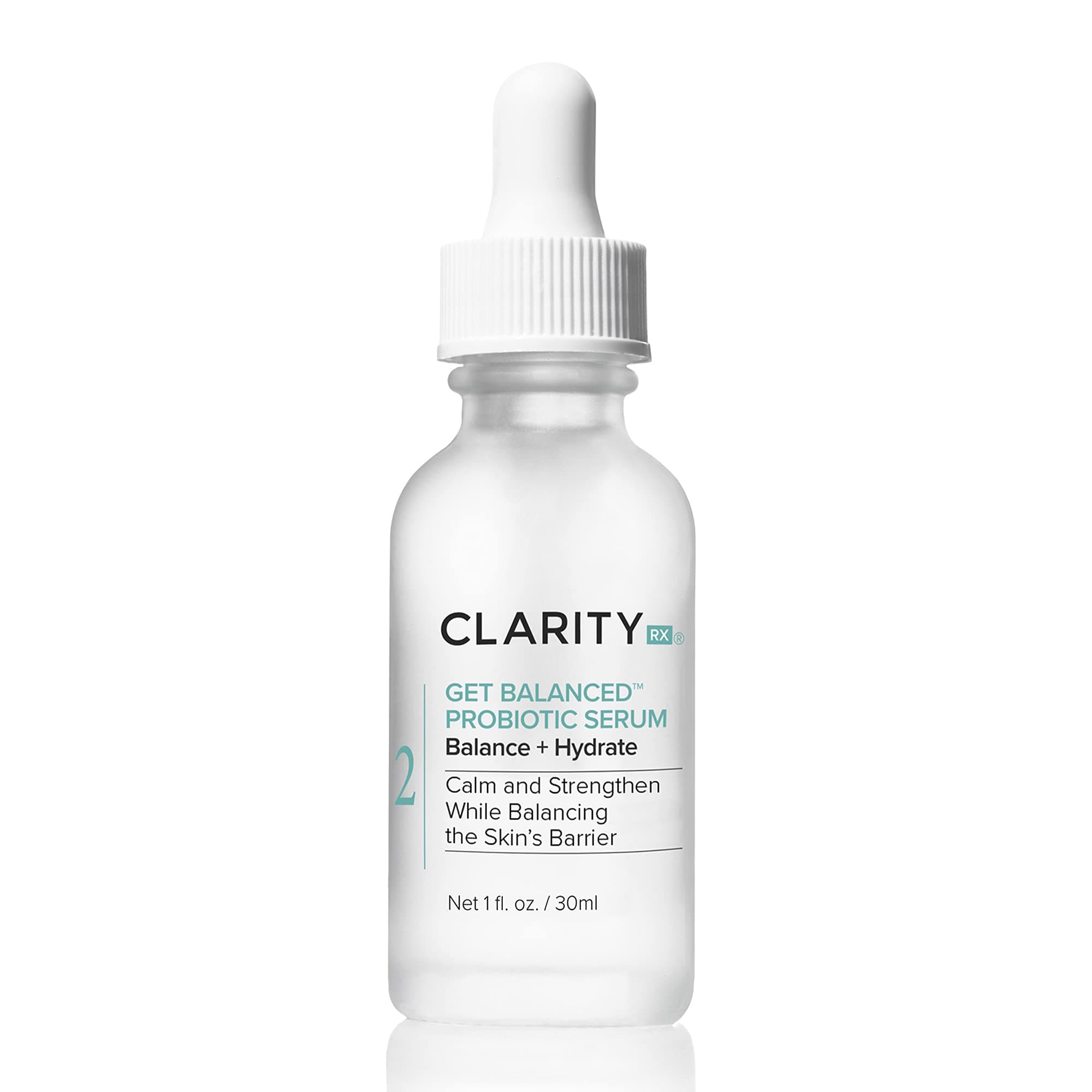 ClarityRx Get Balanced Probiotic Facial Serum, Plant Based Hydrating & Smoothing Face Treatment for Normal & Aging Skin, Praben Free, Natural Skin ...