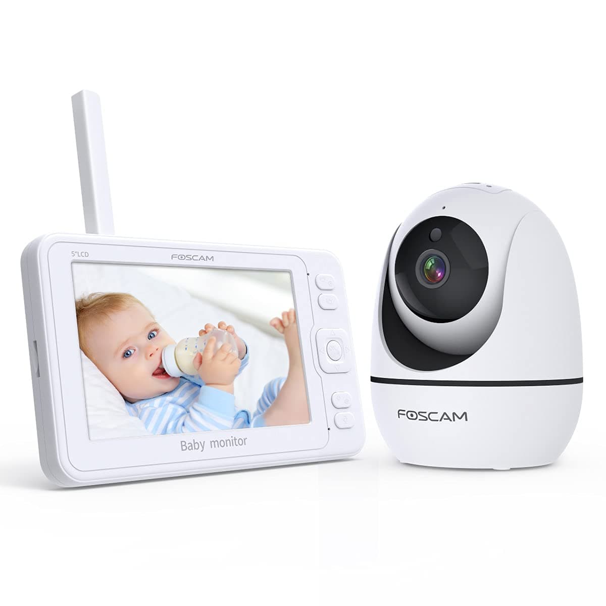 Baby Monitor, Foscam 1080P Video Baby Monitor with 5" 1080P True-Color HD IPS Display, 2 Way Audio, Lullaby Player, 1080P PTZ Camera, 1000ft Wi...