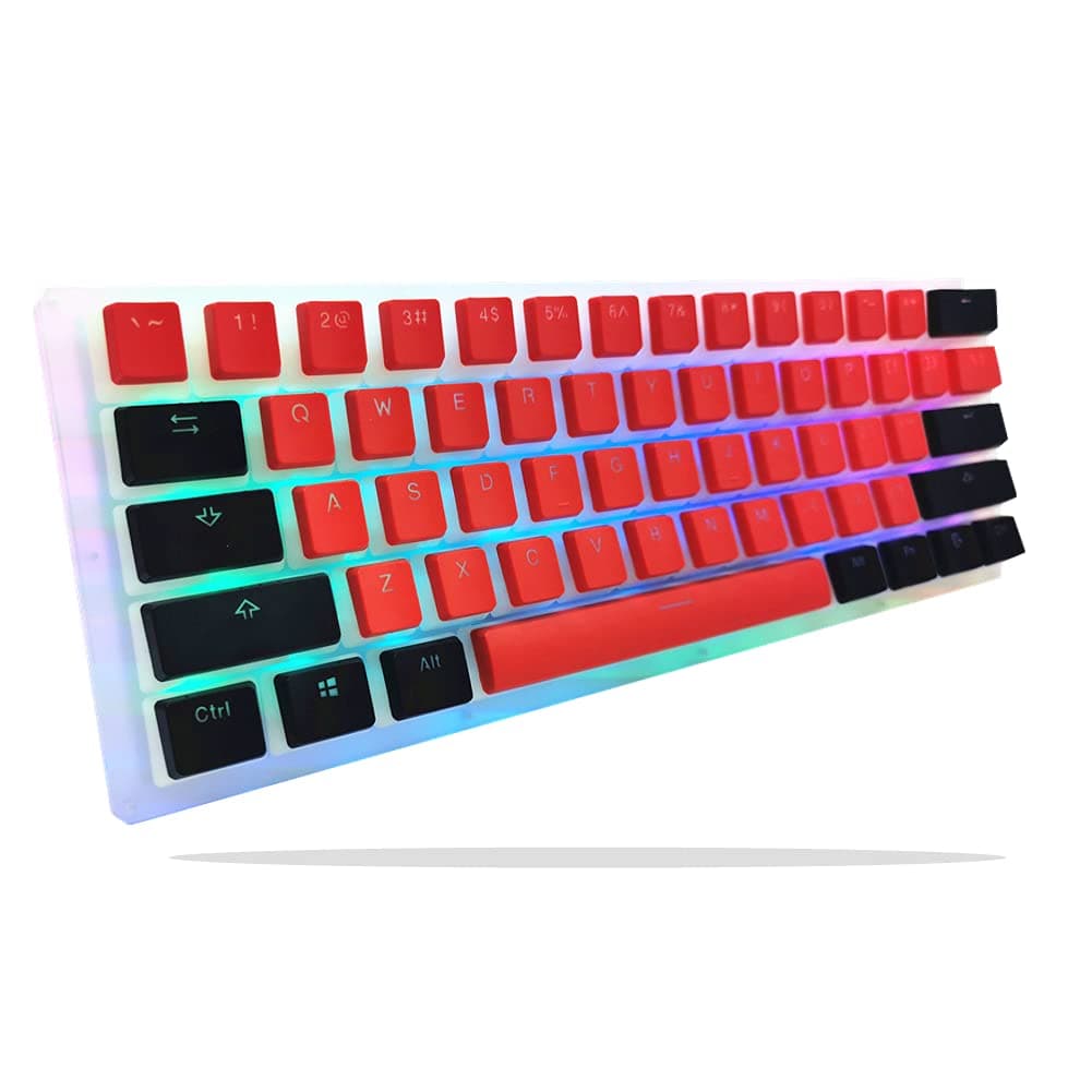 XVX Womier K61 60 Percent Keyboard Hot Swappable, RGB Keyboard- Custom Mechanical Keyboard- Red Pudding keycaps, for PC PS4 Xbox (Red, 61 Keys, Yel...