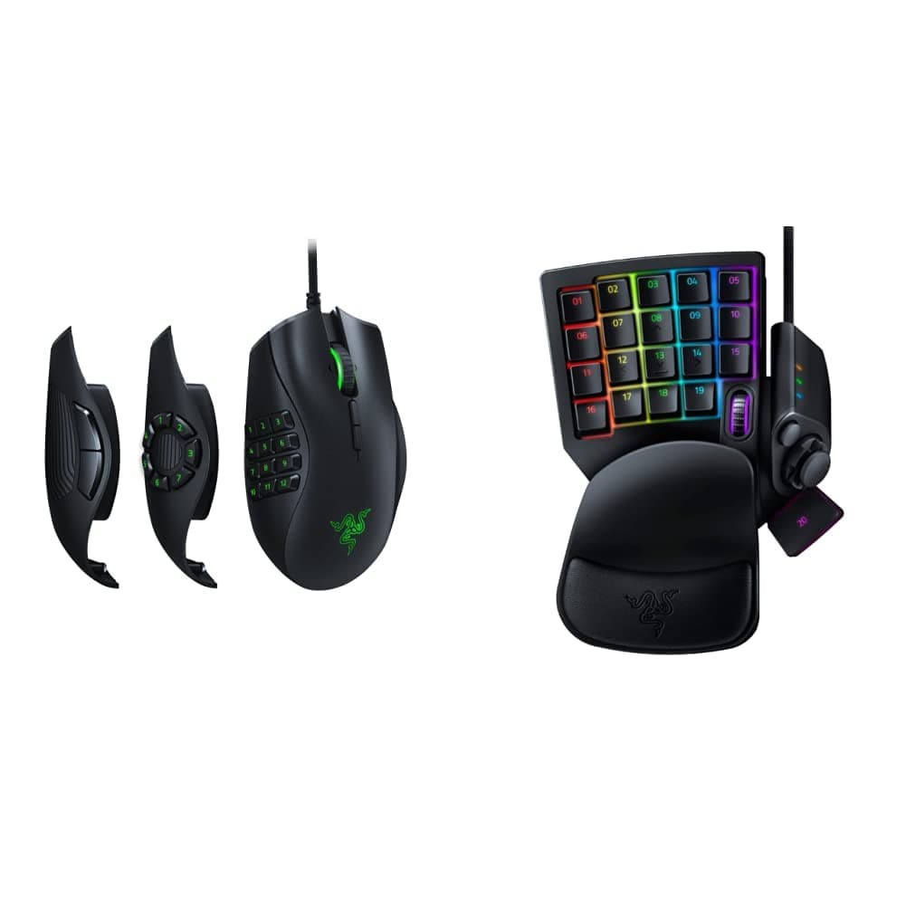 Razer Naga Trinity Gaming Mouse & Tartarus v2 Gaming Keypad: Mecha-Membrane Key Switches - 32 Programmable Keys - Customizable Chroma RGB Lighting ...