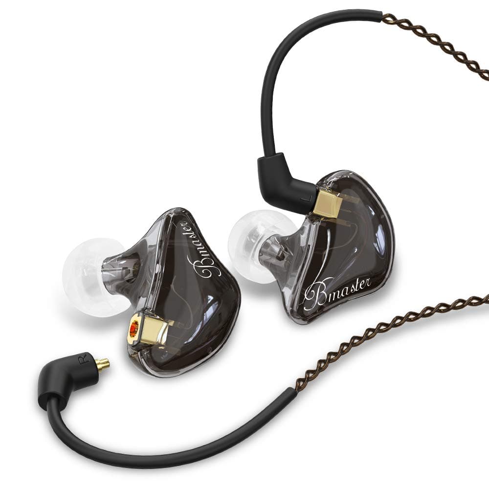 Triple Driver in Ear Monitors BASN Bmaster in-Ear Headphones with Silver-Plated MMCX Cable Ideal Earphones for Musicians Sound Engineers and DJs (D...