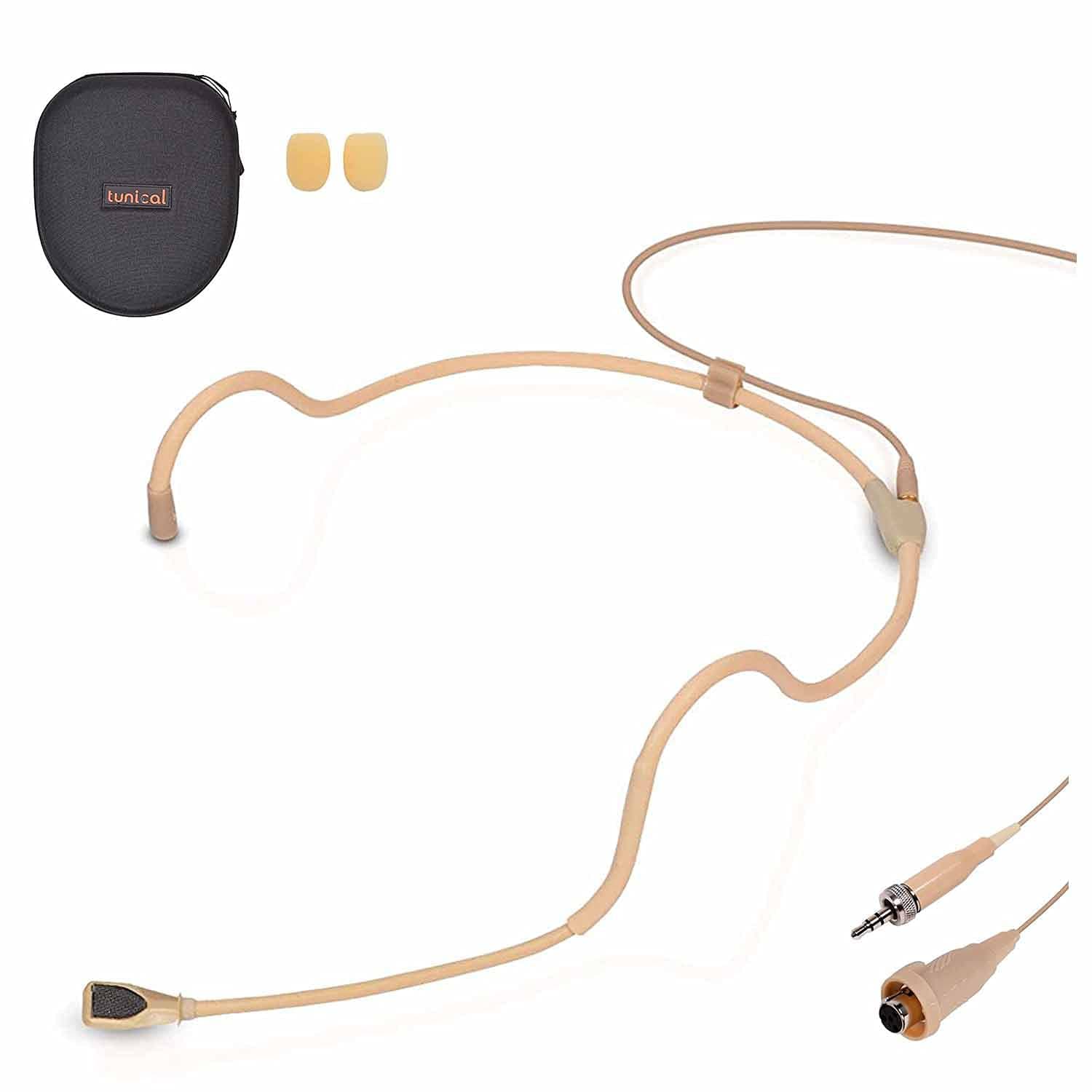 Tunical HMRO1 Water Resistance Headset Microphone – Omnidirectional Headworn Mic for Shure and Sennheiser Wireless Microphone Systems, Ideal for Si...