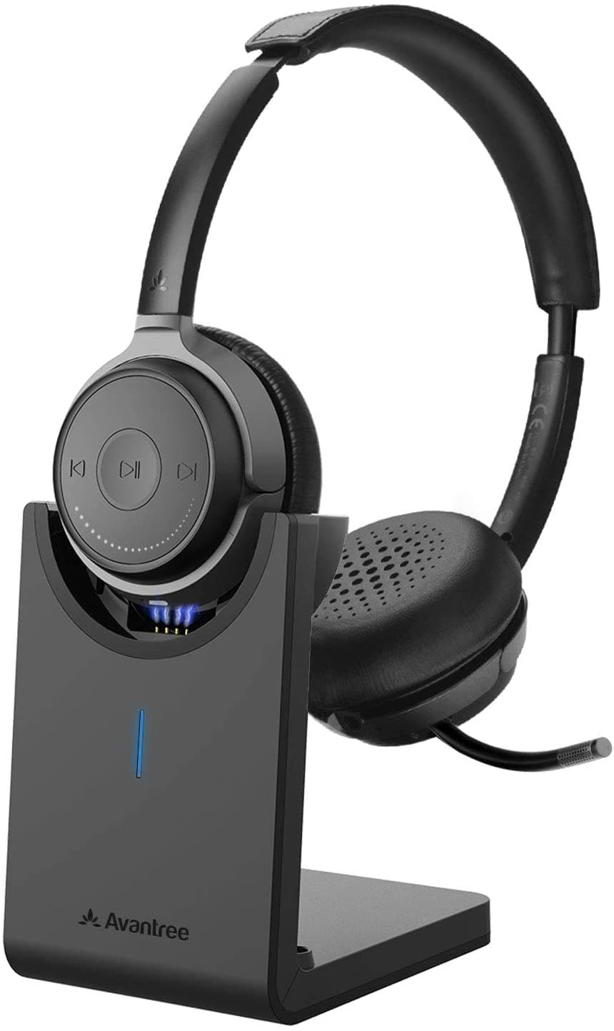 Avantree Alto Clair aptX HD Bluetooth 5.0 Headset with Microphone, Mute Function, Clear Talking, Hi-Fi Music, Low Latency, Wireless Headphones with...
