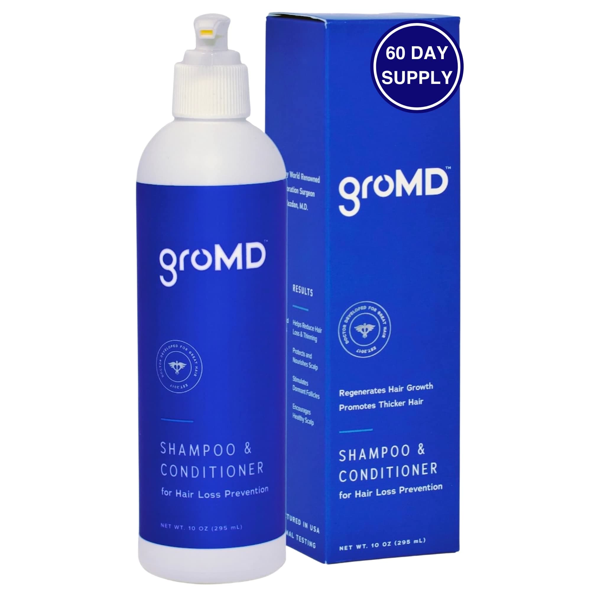 GroMD Biotin Shampoo and Conditioner, Hair Growth Shampoo, Hair Loss Shampoo for Men & Women, Regrowth Treatment & Thickening, Contains Argan Oil &...