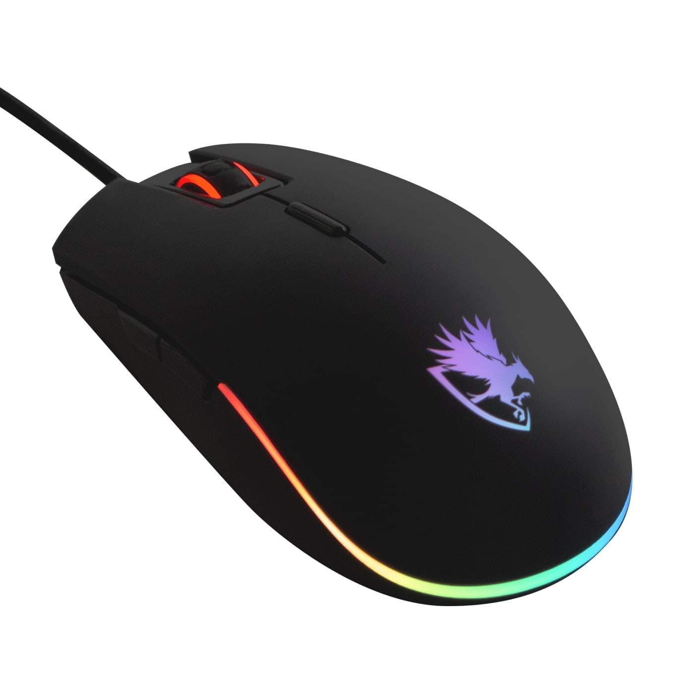 Digifast Nightfall NF24 RGB Backlit Gaming Mouse, Symmetrical Design, 50 Million Click Durability, 8 Programmable Buttons, Dynamic DPI Switching, C...