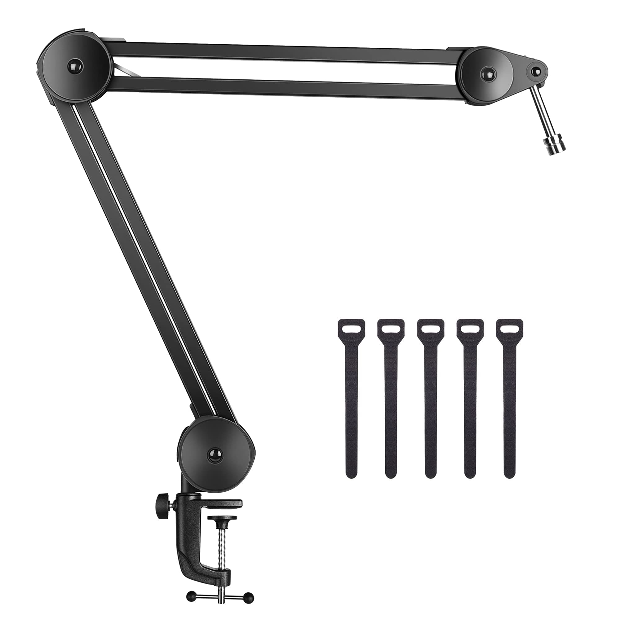 Puroma Microphone Arm Stand Adjustable Suspension Boom Scissor Arm Stand Upgraded Heavy Duty Microphone Stand with 5 Ties for Blue Yeti, Snowball, ...