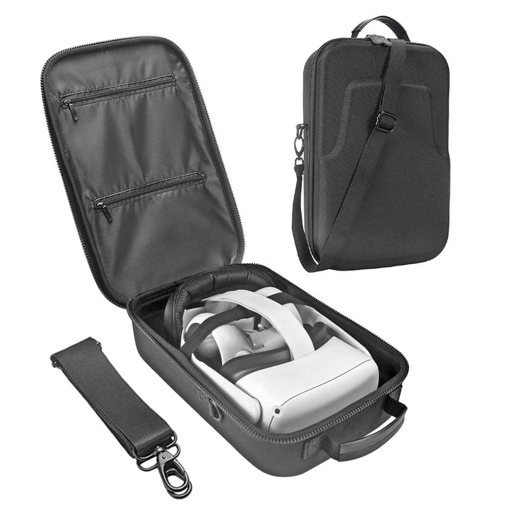 HIJIAO Hard Travel Case for Oculus Quest 2 & Quest VR Gaming Headset and Controllers Accessories Waterproof Shockproof Carring case (Black)