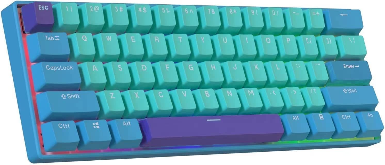 BOYI 60% Cherry MX Switch Mechanical Keyboard,BOYI 61 Key Mini RGB PBT Keycap Type-C Wired NKRO Mechanical Gaming Keyboard (Cherry MX Red Swtich,Gr...