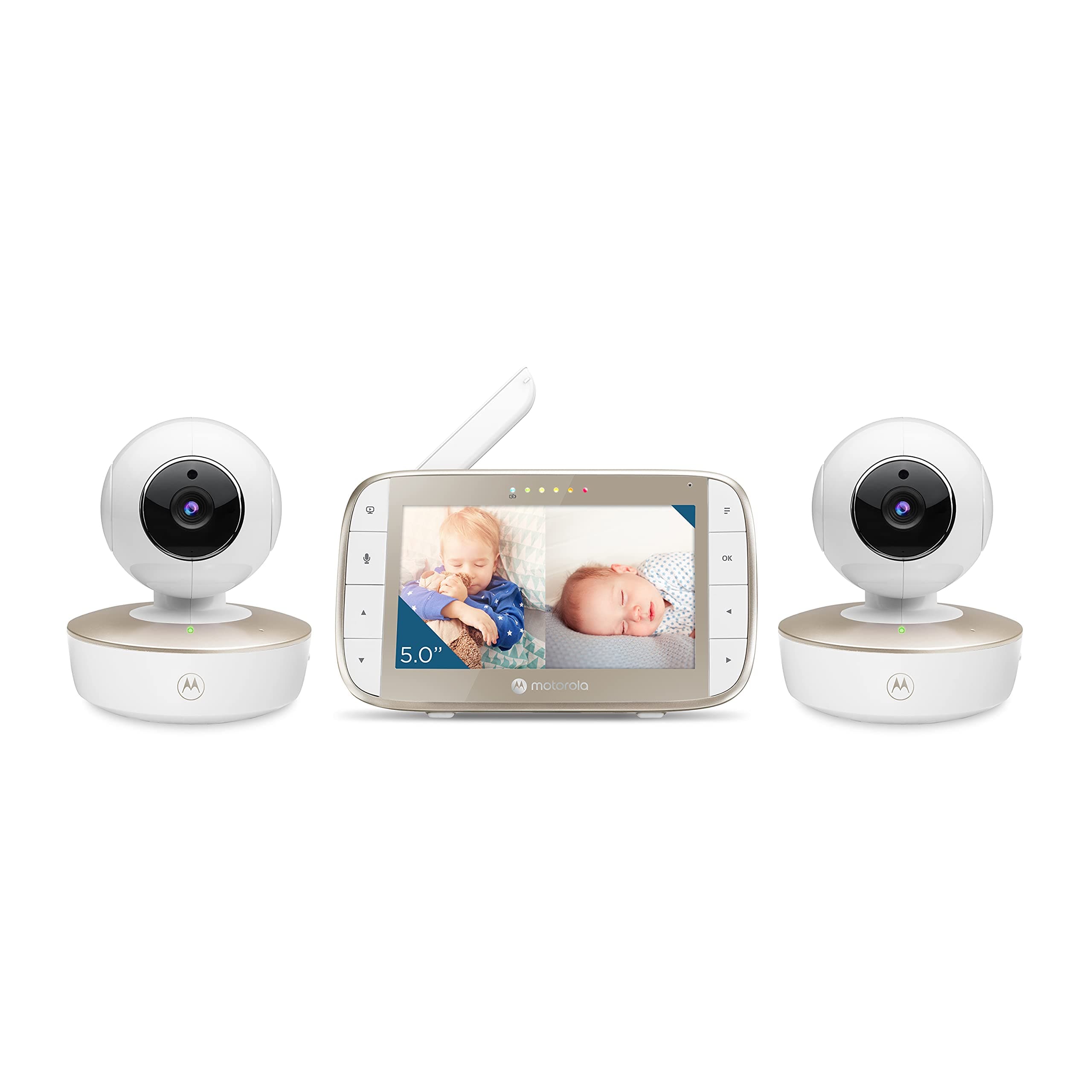 Motorola Baby Monitor - VM50G Video Baby Monitor with 2 Cameras, 1000ft Range 2.4 GHz Wireless 5" Split Screen, Two-Way Audio, Remote Pan, Tilt...