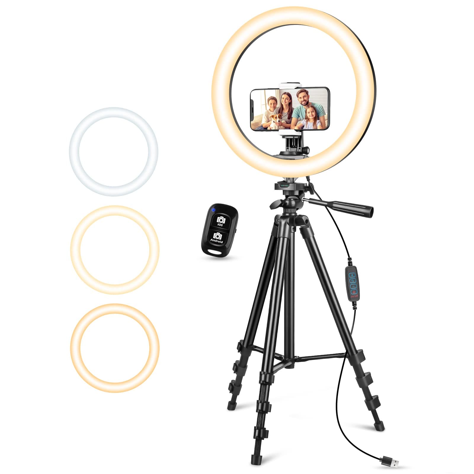 Aureday Upgraded 12” Ring Light with Stand and Phone Holder, Dimmable Led Phone Ringlight for Photography/Selfie/Video Recording/Makeup/Live Stream...