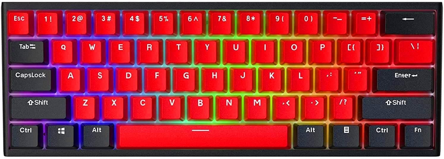BOYI Wired 60% Mechanical Gaming Keyboard,Mini RGB Cherry MX Switch PBT Keycaps NKRO Programmable Type-C Keyboard for Gaming and Working (Black Red...