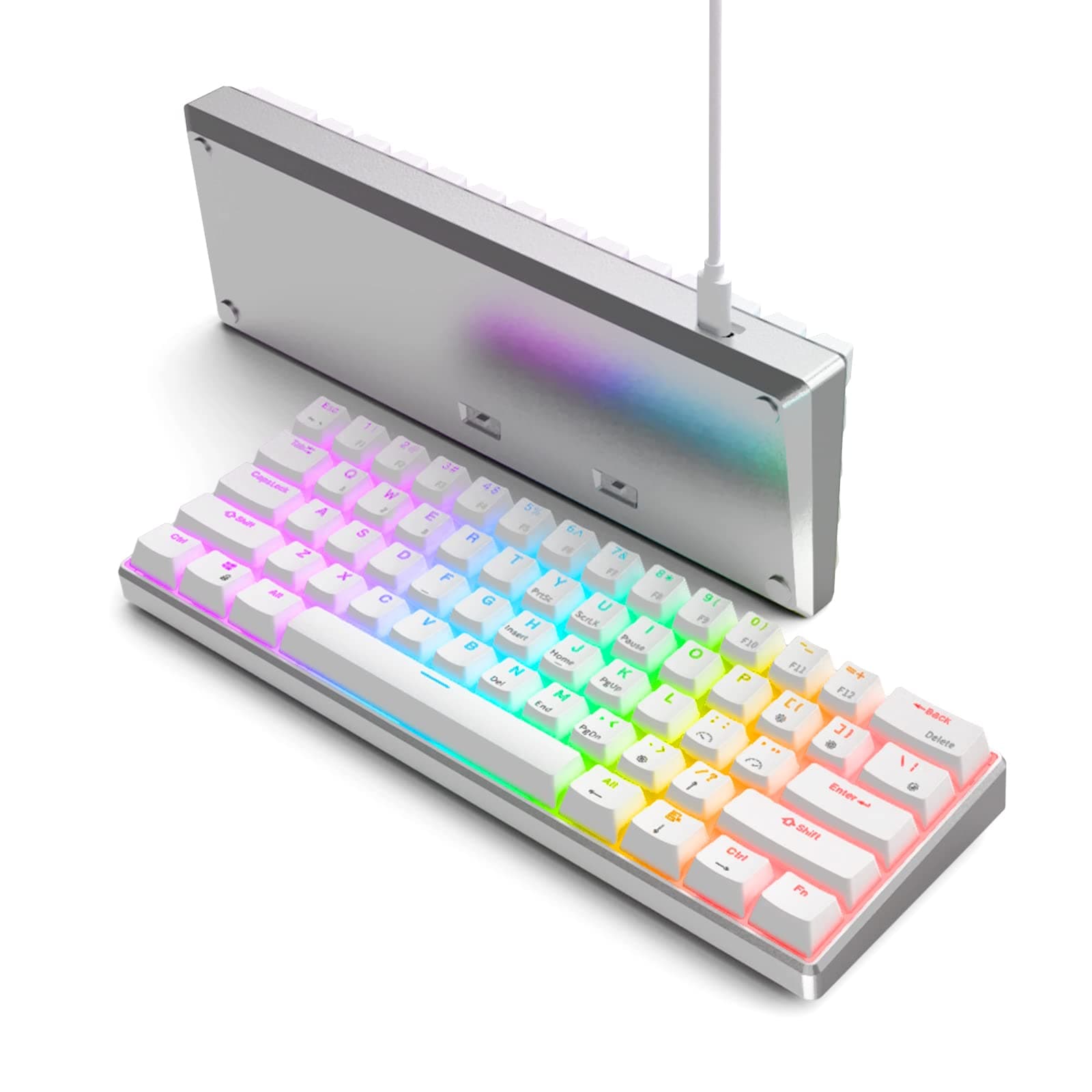 60% Mechanical Keyboard RK61 Pro, RK ROYAL KLUDGE Wireless Gaming Keyboard Aluminum Frame, BT/Wired RGB Keyboard Bluetooth, PBT 61 Keys Mechanical ...