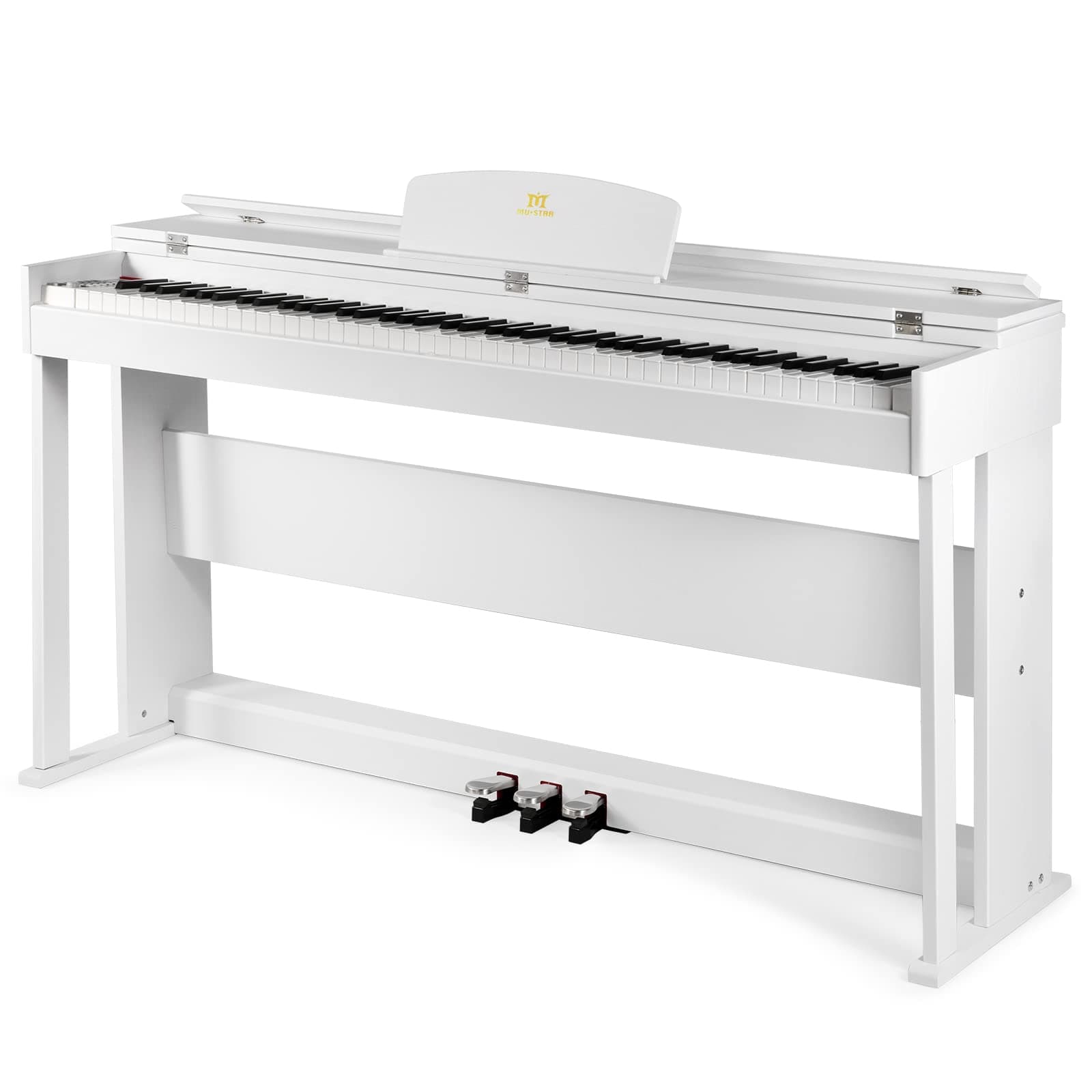 MUSTAR Piano Keyboard 88 Keys Full Weighted Hammer Action Electric Piano for Beginners, White Digital Piano 88 Weighted Keys with Dual Stereo Speak...