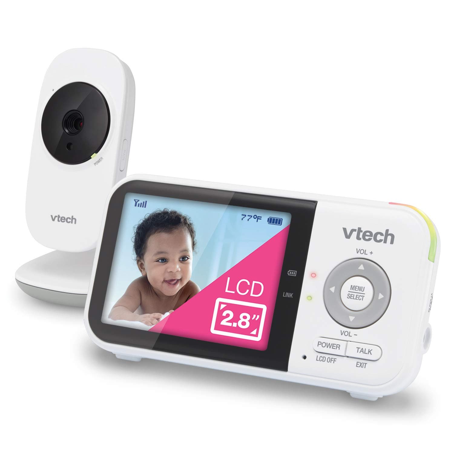 VTech VM819 Video Baby Monitor with 19Hour Battery Life 1000ft Long Range Auto Night Vision 2.8” Screen 2Way Audio Talk Temperature Sensor Power Sa...